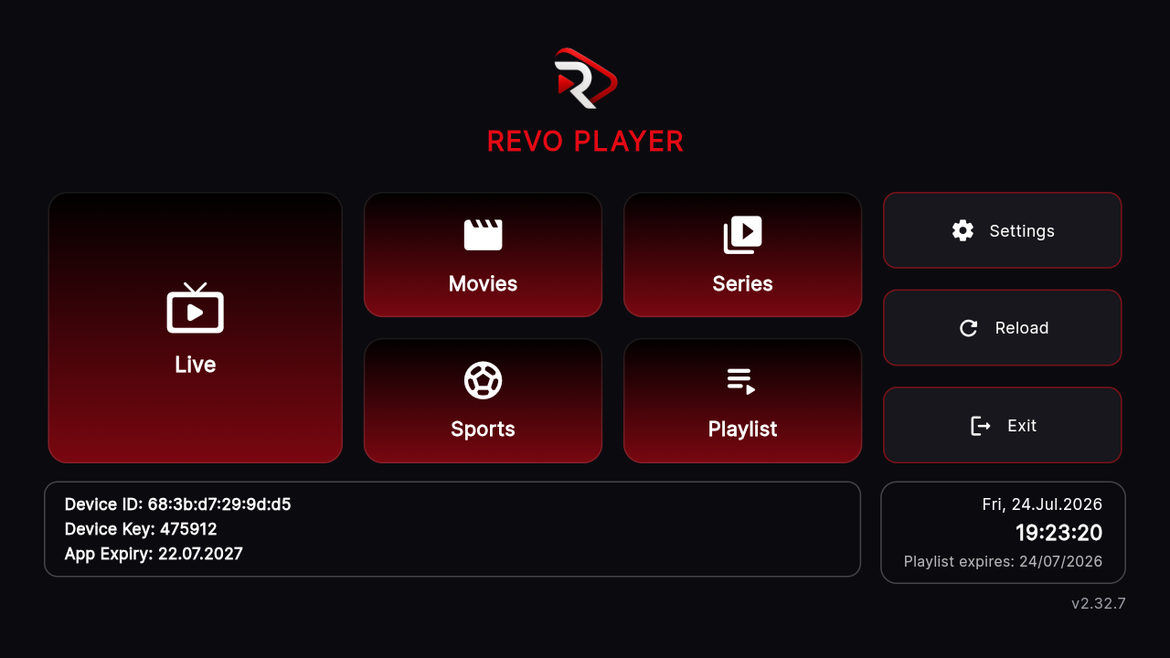 Revo Player on TV
